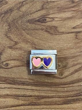 Y2K Nomination charm gold hearts pink and purple